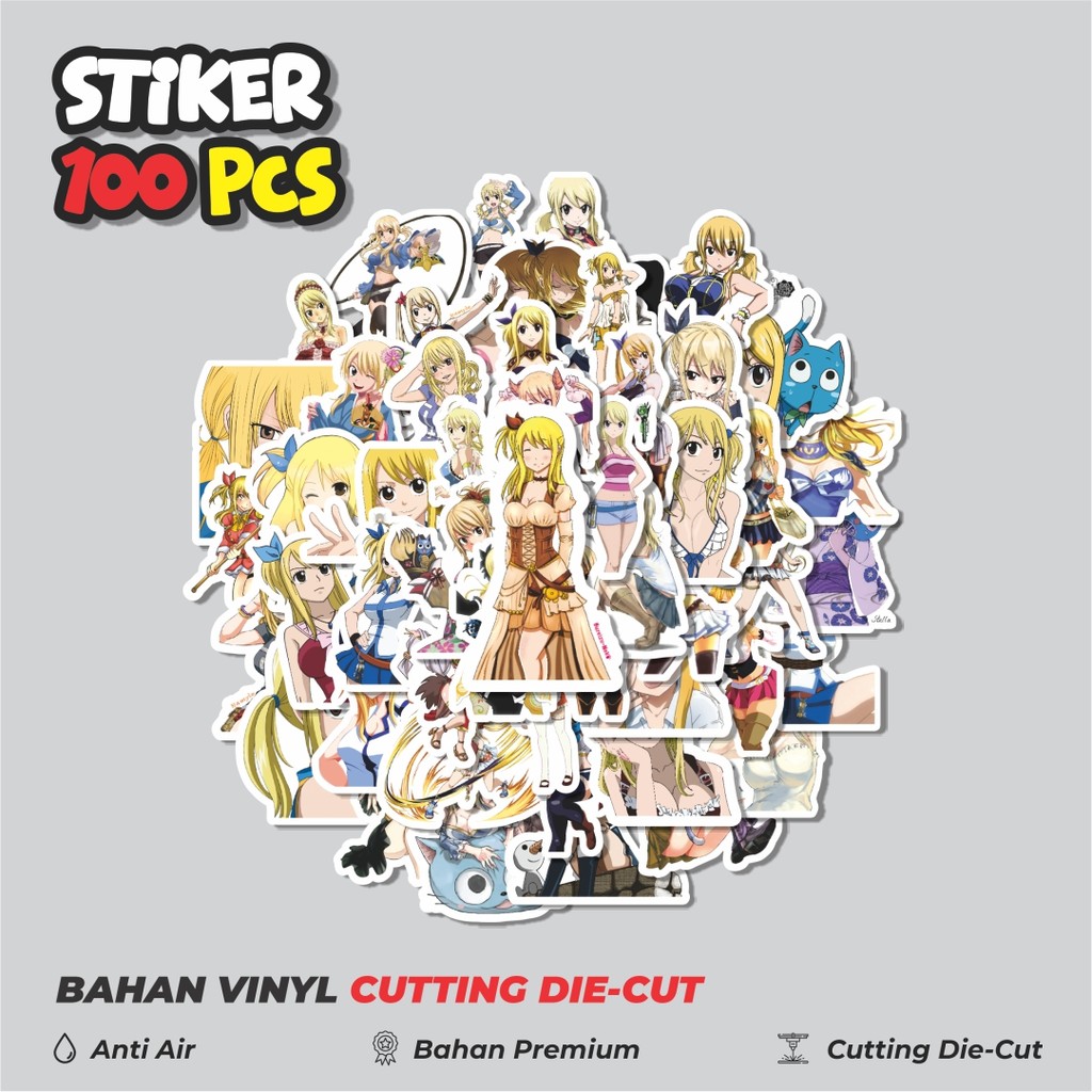

Terbaru! 50 pcs Stiker Anime Series Fairy Tail Character Lucy Heartfilia Dekorasi Lucu Kreatif untuk Notebook, Skateboard, HP