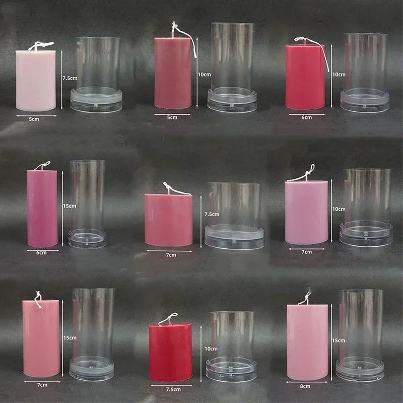 

Large 3D Flat Top Cylindrical Candle Mold Handmade Candle Making Kit Easy Demoulding Plastic Acrylic Molds Home Decoration Gift