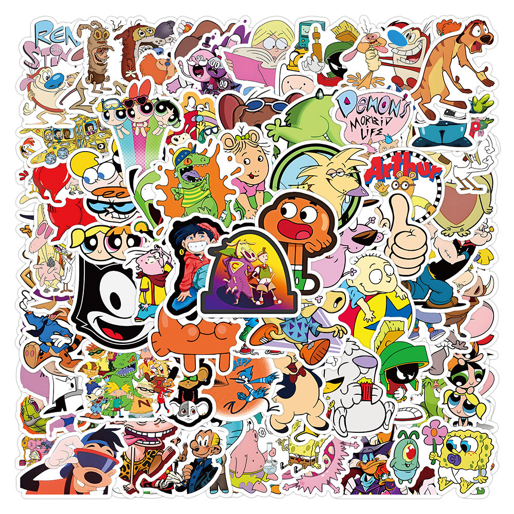 

50/100Pcs 90s Classics Anime Collection Cartoon Stickers Decoration Decals for Notebook Skateboard Helmet Graffiti Sticker Toys
