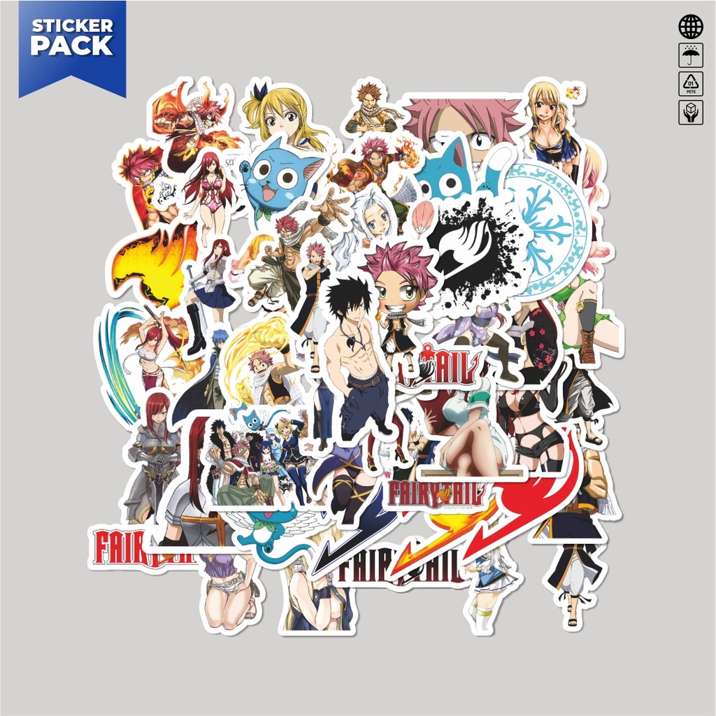 

[100PCS]Stiker Pack Stiker Anime Series Fairy Tail Character Mix Aesthetic Vinyl Anti Air Dekorasi Sticker Laptop Buku Journal Koper Helm Casing HP Gitar Helm Skateboard