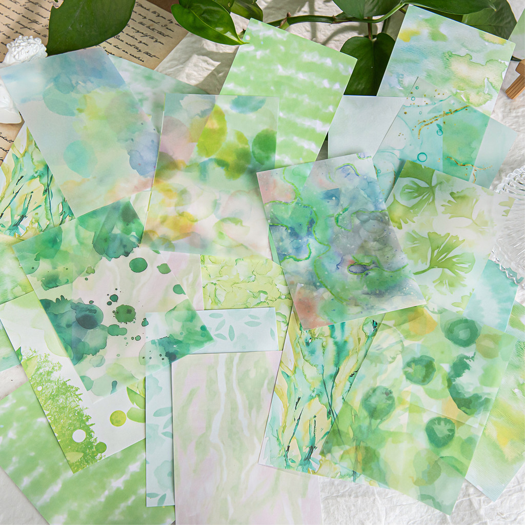 

50pcs Vintage Paper Flowing light reflects color Deco Stationery Supplies Writing Paper Junk Journal Label Scrapbooking Supplies