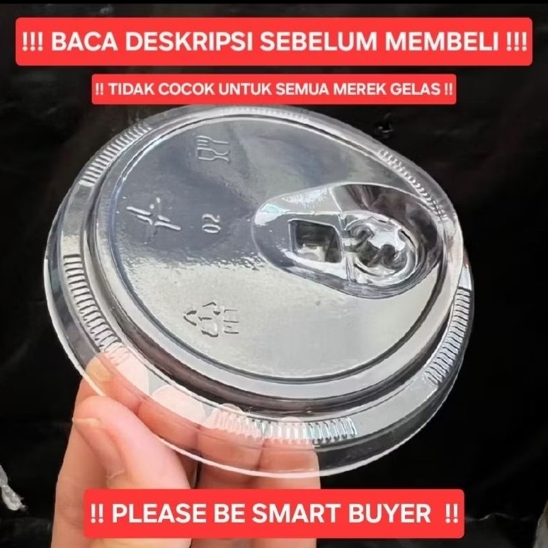 Tutup Gelas Strawless Lid Cup Starindo isi 50pcs | Tutup Gelas Plastik Tanpa Sedotan | Sippy Lid PET
