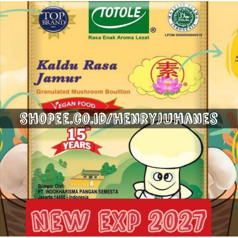 

Totole kaldu jamur kemasan jumbo 1 kg / 1000 gram / 1kg logo halal exp 2027