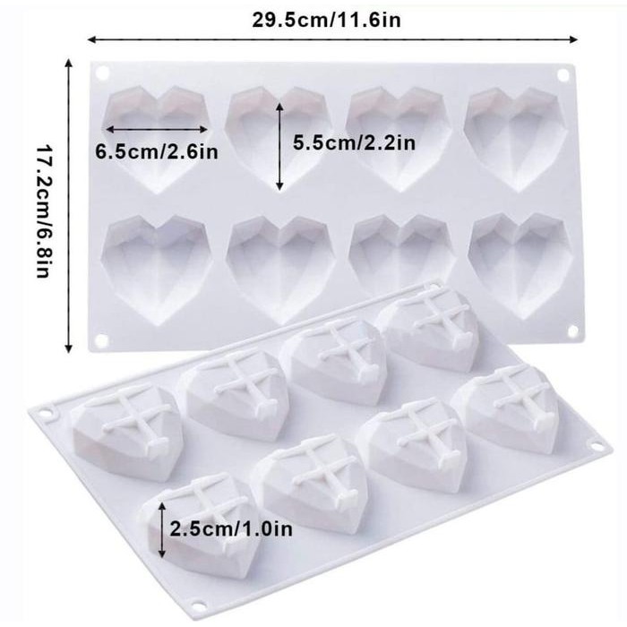 

Cetakan Mousse Silikon Pinata Cake 8 hati kecil