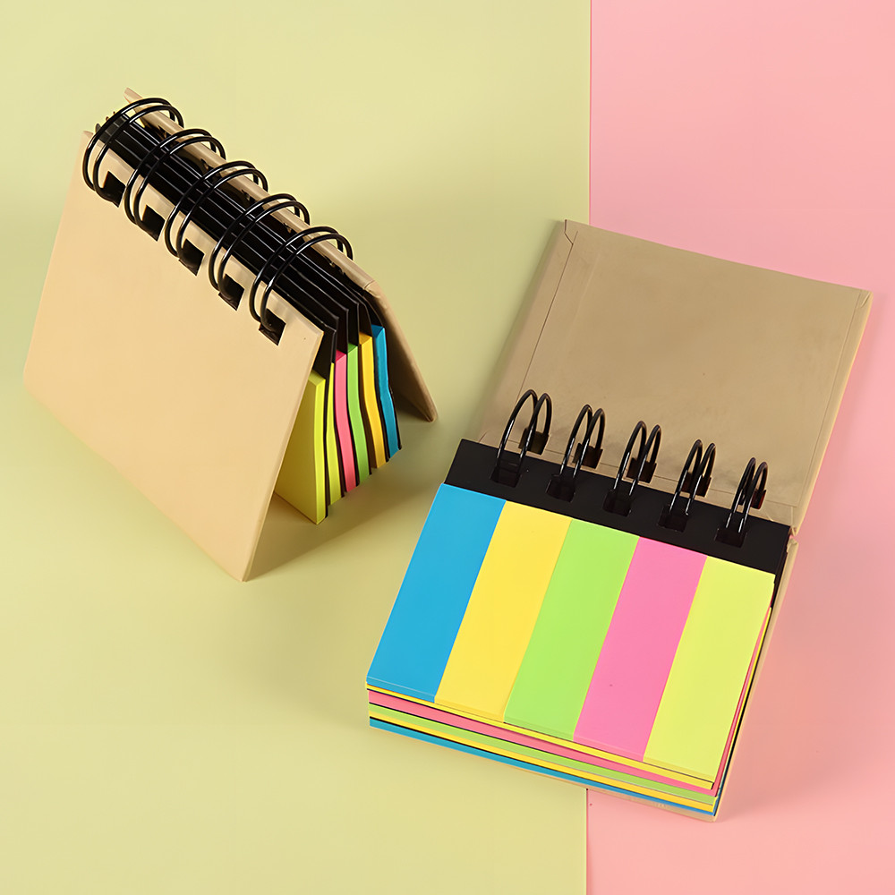 

Craft Paper Sticky Notes Set, Fluorescent Color Index Stickers for Advertising Gift Note Paper Multicolor Memo Pad Stationery