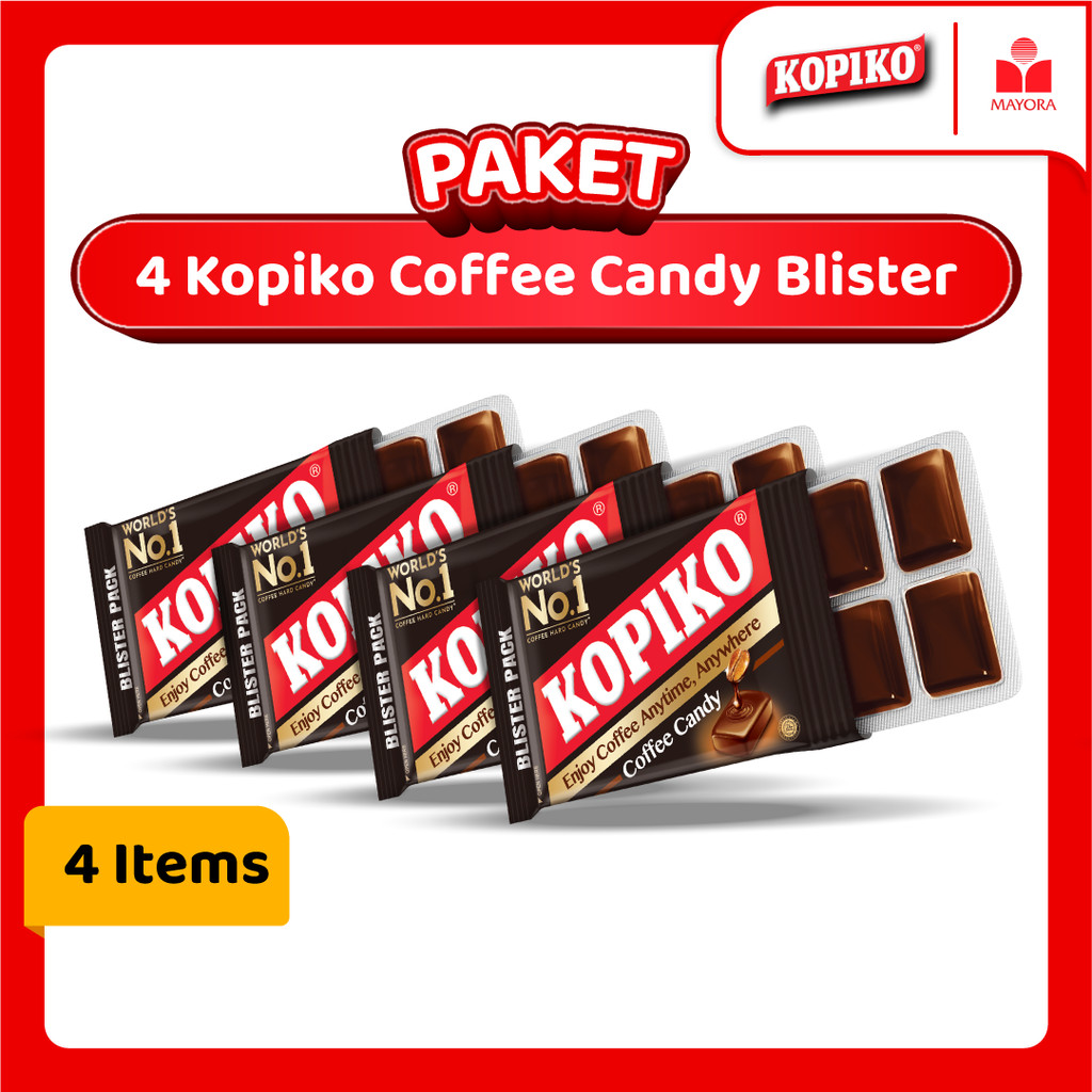 

Paket 4 Permen Kopiko Coffee Candy Blister