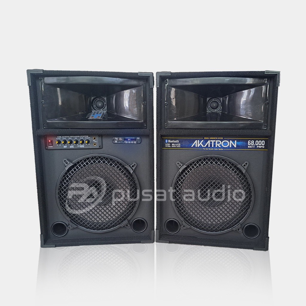 Speaker aktif 12 inch akatron bluetooth double subwoofer sepasang 2 box 12 inchi