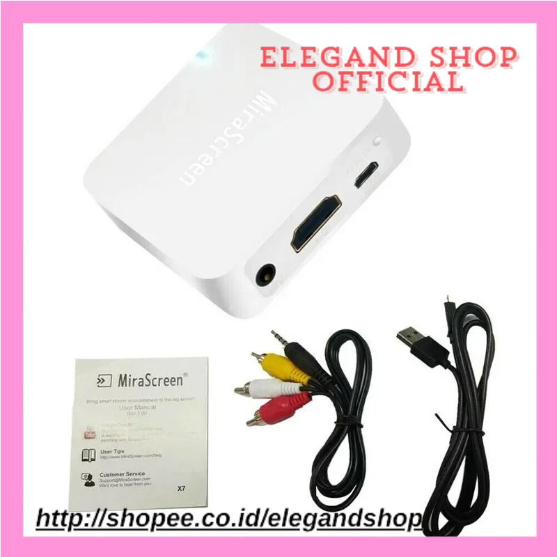 Mirascreen X7 Auto Car Media D A Miracast Airplay Screen Mirroring Dongle TV Stick Wireless HD AV Ou