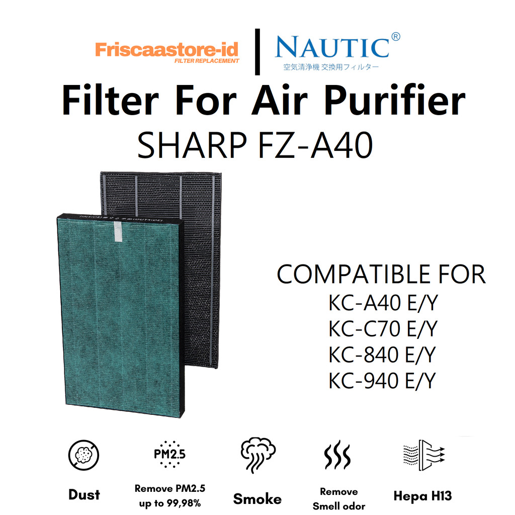 FILTER SHARP AIR PURIFIER KC-A40Y KC-C70E KC-840E KC-940E Replacement FZ-A40HFE FZ-A40DFE FZ-C70HFE 
