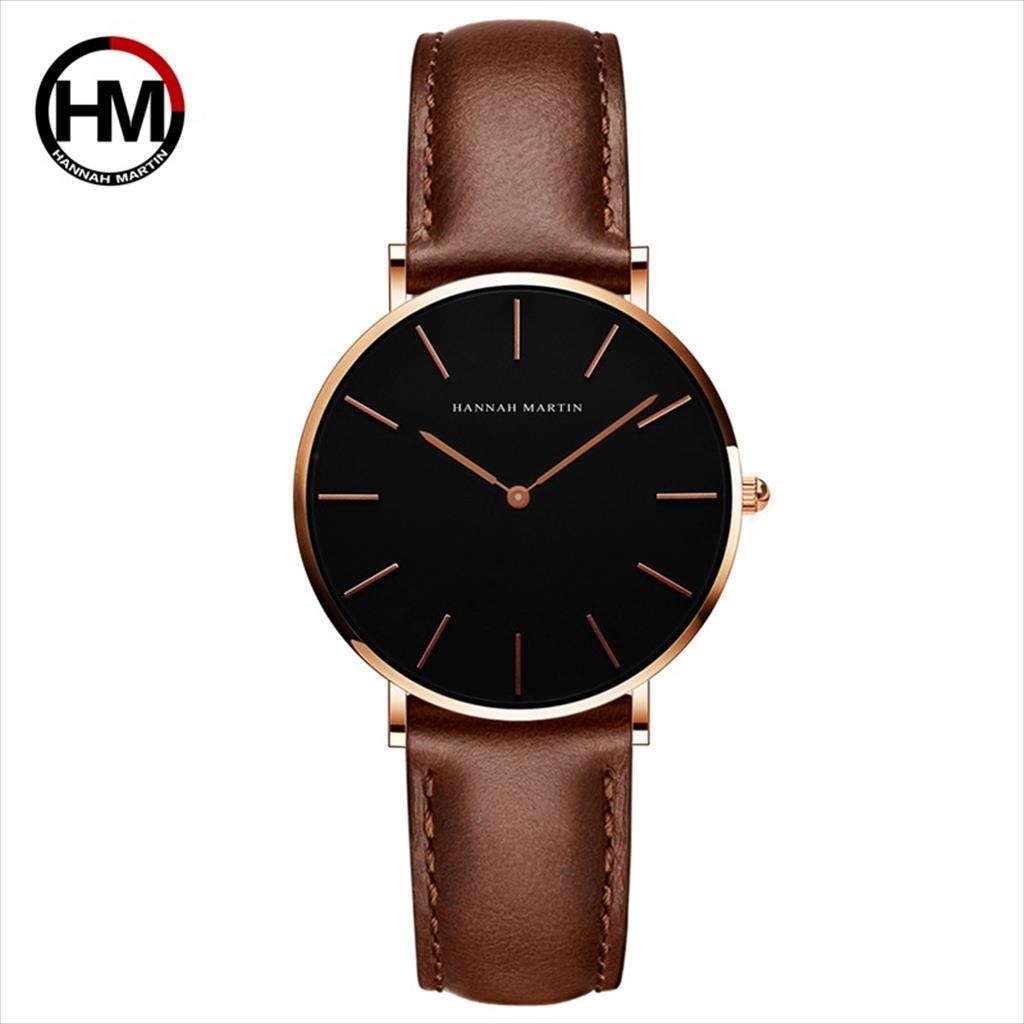 Hannah Martin CH36 Jam Tangan Wanita  Leather Analog Premium Anti Air 30 Meter (tajima.original.id)
