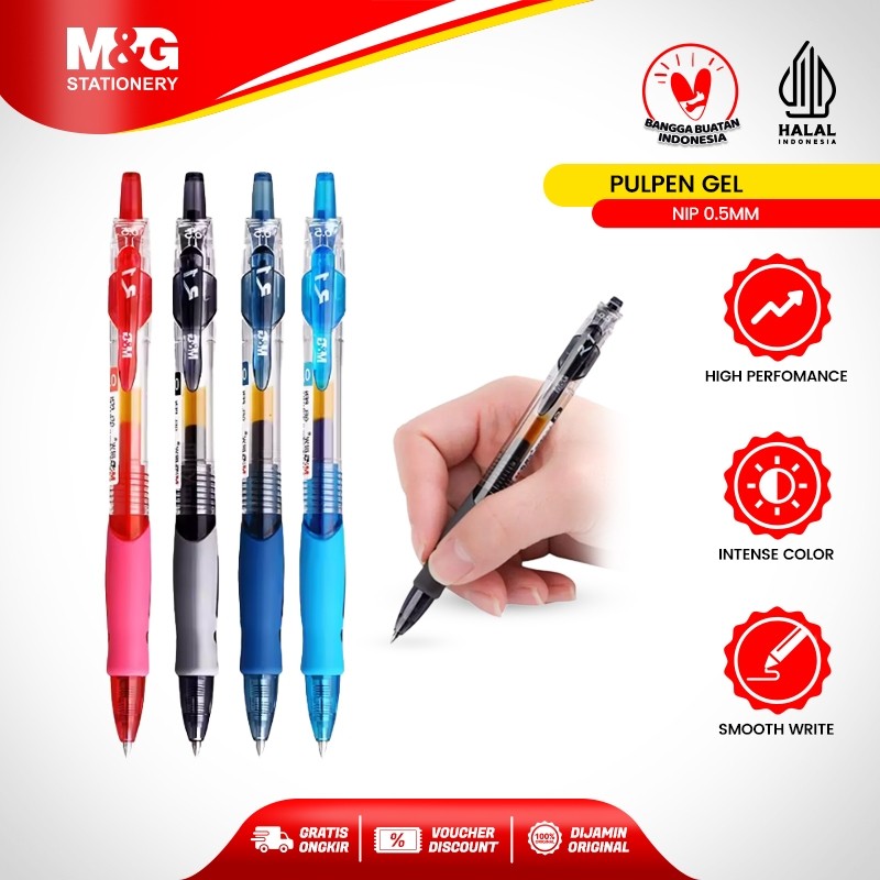 

M&G Pulpen Gel Retractable Premium 0.5mm Tinta Hitam yang Halus Desain Praktis dan Nyaman Cocok Untuk Kantoran dan Sekolah Ballpoint Pulpen Comfort Rubber Grip Pena