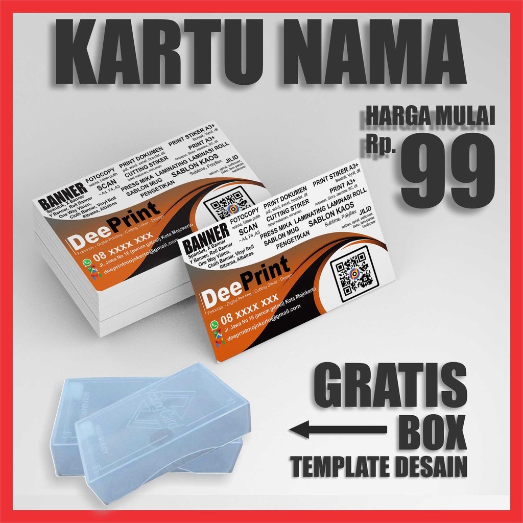 

KARTU NAMA MURAH BERKUALITAS GRATIS DESAIN, GRATIS BOX