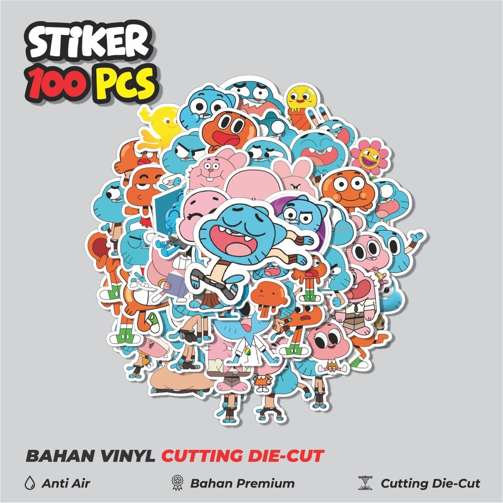 

Terbaru! 50 pcs Stiker Kartun Series The Amazing World Of Gumbal Dekorasi Lucu Kreatif untuk Notebook, Skateboard, HP