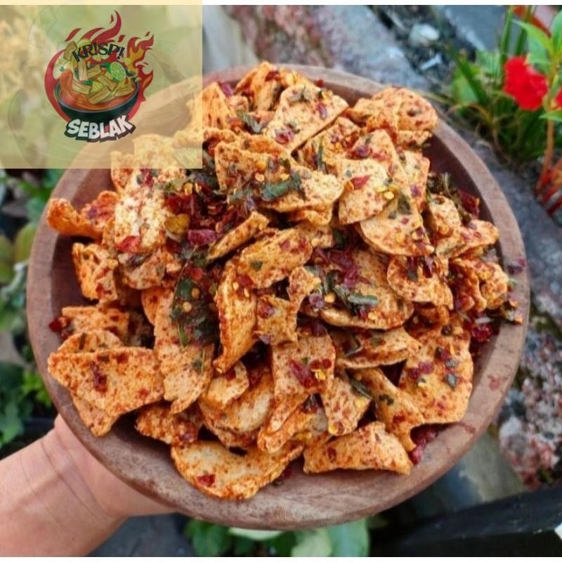 

Seblak krispi KRIPIK BASRENG BULAT/KOIN PEDAS DAUN JERUK ISI 100gram