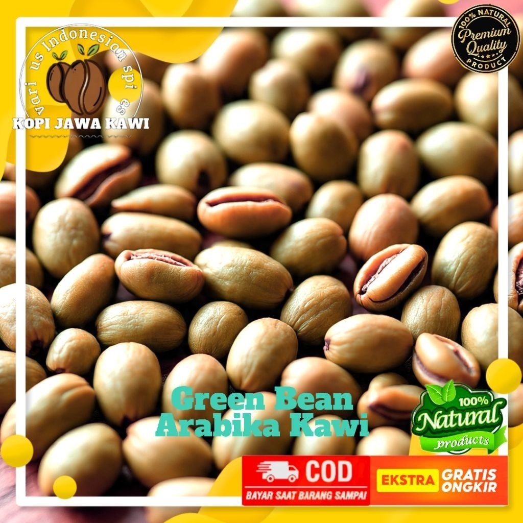 

Green Bean Arabika Premium 100% | Biji Kopi Utuh Tua 500g Natural Full Washed Gunung Kawi
