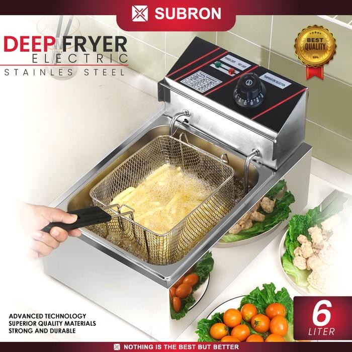 SUBRON Electric Deep Fryer Kotak Plus  Saringan Minyak 6 Liter