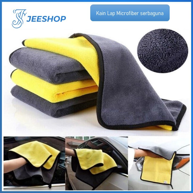 (GROSIRAN) Kain Lap Microfiber Serbaguna 30x30cm Kain Lap 2 Sisi Multifungsi