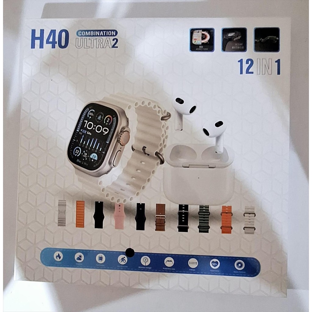 Smartwatch Unisex H40 ULTRA2 12in1  Fitness & Healty Tracker Original Tahan Air Bluetooth skmei_fash