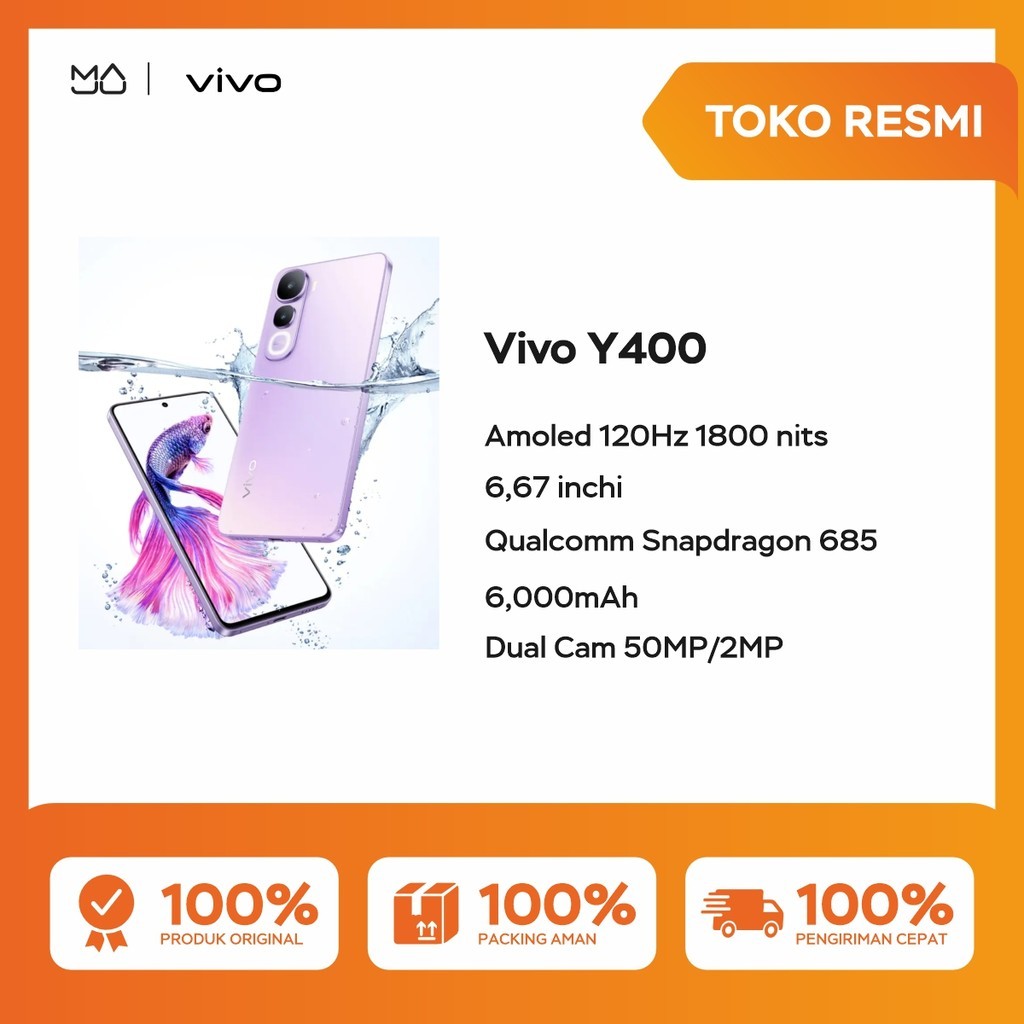 Vivo Y400 8/256GB [Snapdragon 685, 6000 mAh, Android 15] - Garansi Resmi