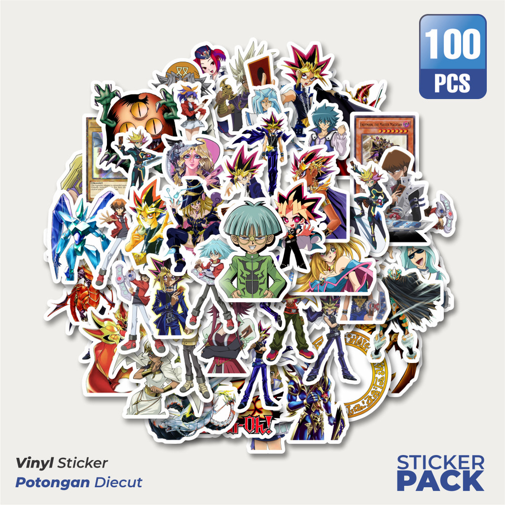 

100 PCS STIKER Stiker Anime Series Yu-Gi-Oh! Karakter V3 Waterproof Aesthetic- Untuk Laptop, Motor, dan Helm - Paper Stationery Pack