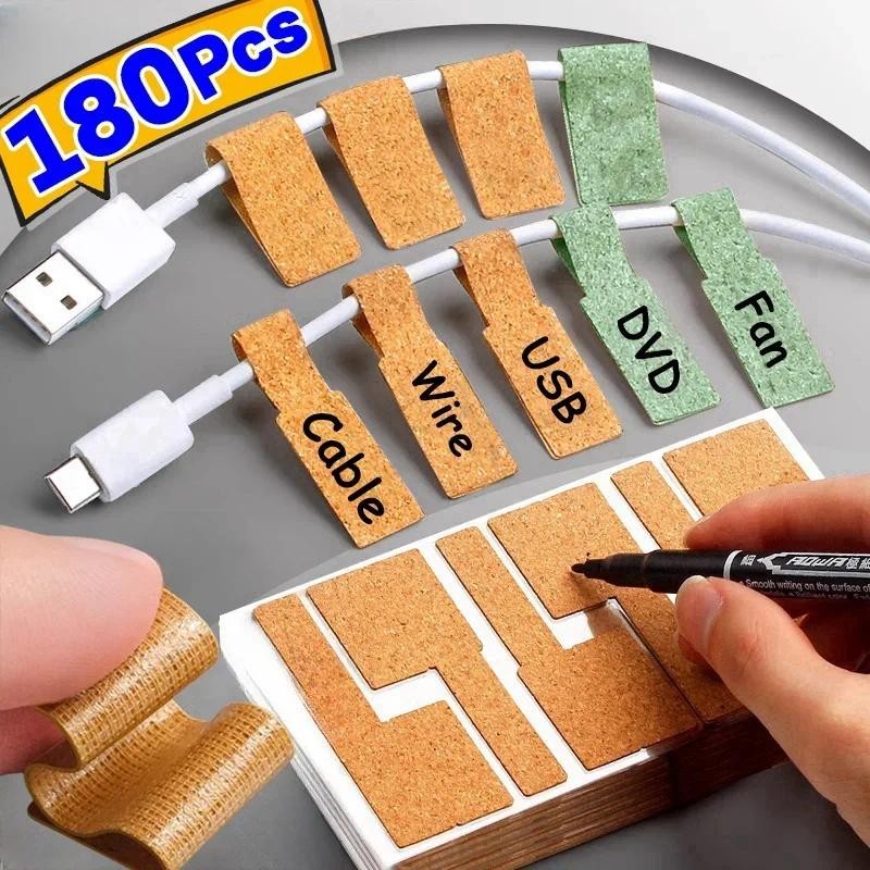 

Waterproof Cork Data Cable Self-Adhesive Label Sticker Ethernet Line Classification Mark Identification Paper Blank Wire Tags
