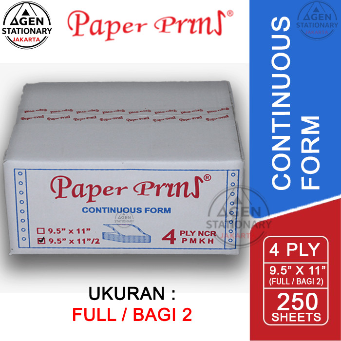 

KERTAS CONTINUOUS FORM PAPER PRINT 9.5 X 11 4 PLY FULL BAGI 2 FAKTUR SURAT JALAN NCR RANGKAP 4