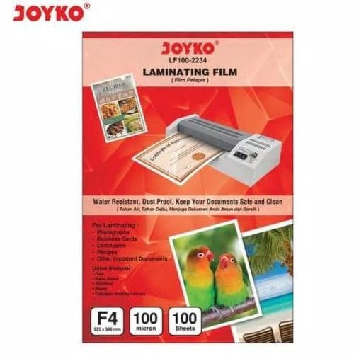 

Plastik Laminating Film Joyko F4 100 Micron 100 Sheets Plastik Laminasi LF100-2234 - MY