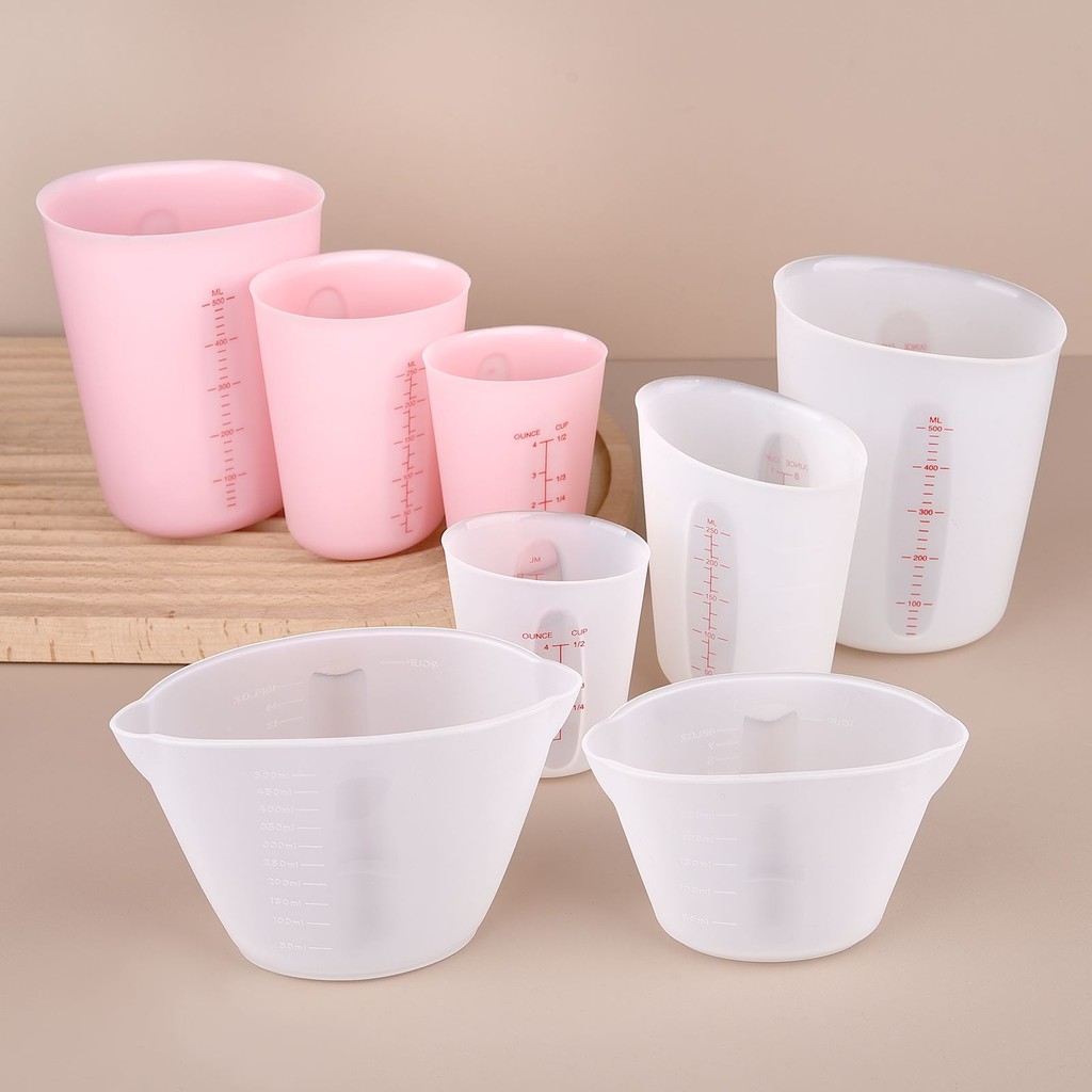 

125/250/500ml Silicone Measuring Cup With Scale DIY Epoxy Resin Jewelry Making Tool Gypsum Plaster Crafts Silicone Graduated Cup