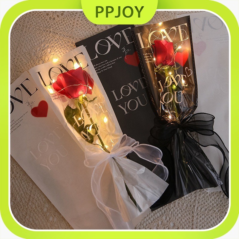 

READY- [1 PACK 20 LEMBAR] PLASTIK SINGLE FLOWER TULISAN LOVE PRINTED KOREAN STYLE PLASTIK BUNGA TANGKAIAN SATUAN SINGLE STALK ROSE MIKA BUNGA ECER PLASTIC BAG