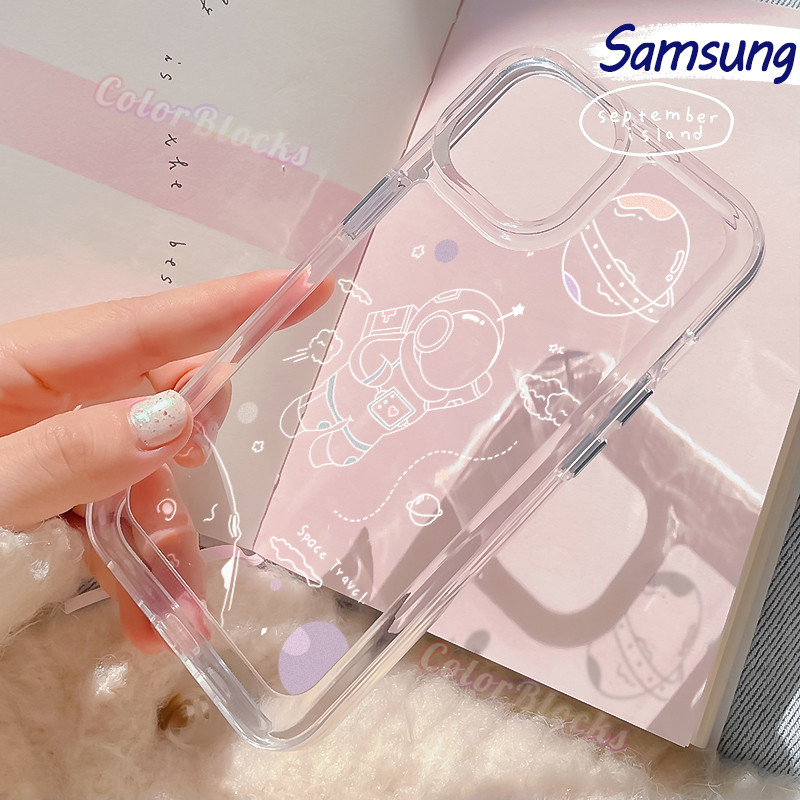 Simple Astronautas Case Bening Samsung Galaxy A35 A05s A05 A55 A06 A15 A14 A13 A24 A54 A23 A33 A53 C