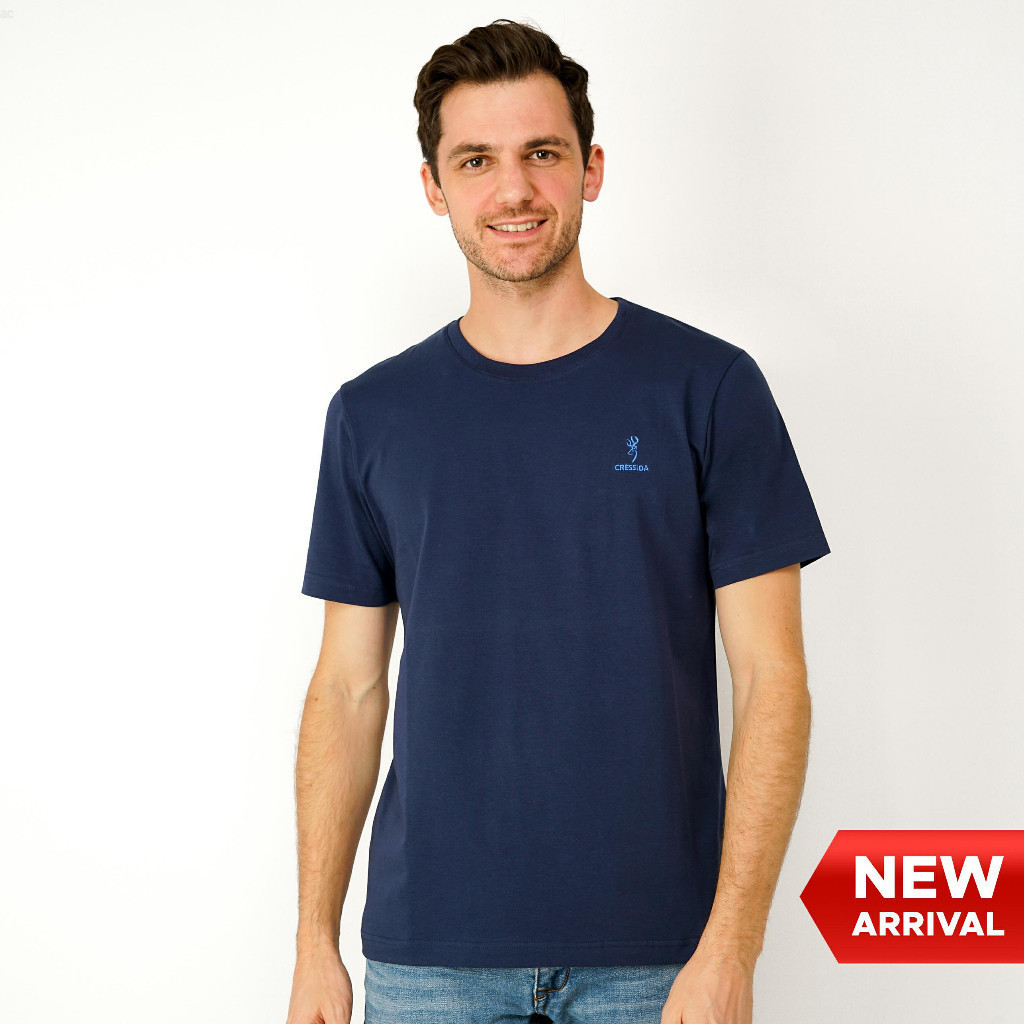 Cressida Kaos Pria Regular Fit - T-Shirt Polos Basic Spandex - CRSV.91032 Navy Cressida Original