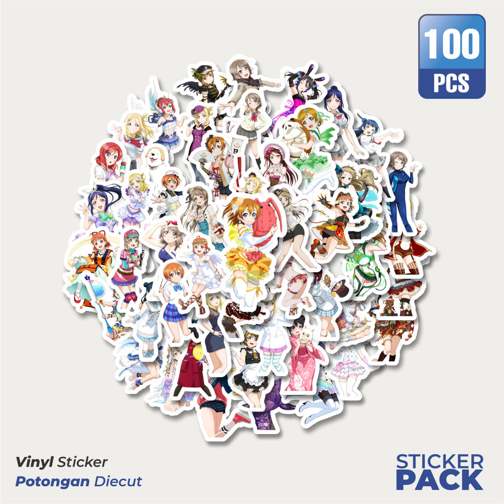 

MURAH 100 PCS Stiker Anime Series Love Live Character Mix 6 Waterproof Aesthetic- Untuk Laptop, Motor, dan Helm - Paper Stationery Pack