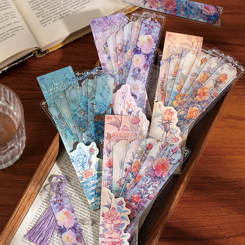 

Mr.Paper Anime Bookmarks for Books Book Mark Teacher Gift Stationery Book Accessories Beautiful Flowers Bookmark Funny Gift