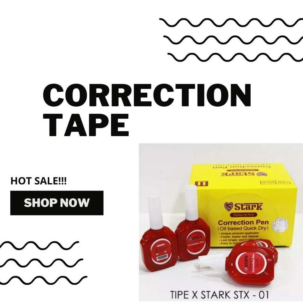 

4 Pcs Tipe Ex Cair Pulpen Stark | Correction Fluid Cairan Koreksi Murah untuk Sekolah & Kantor