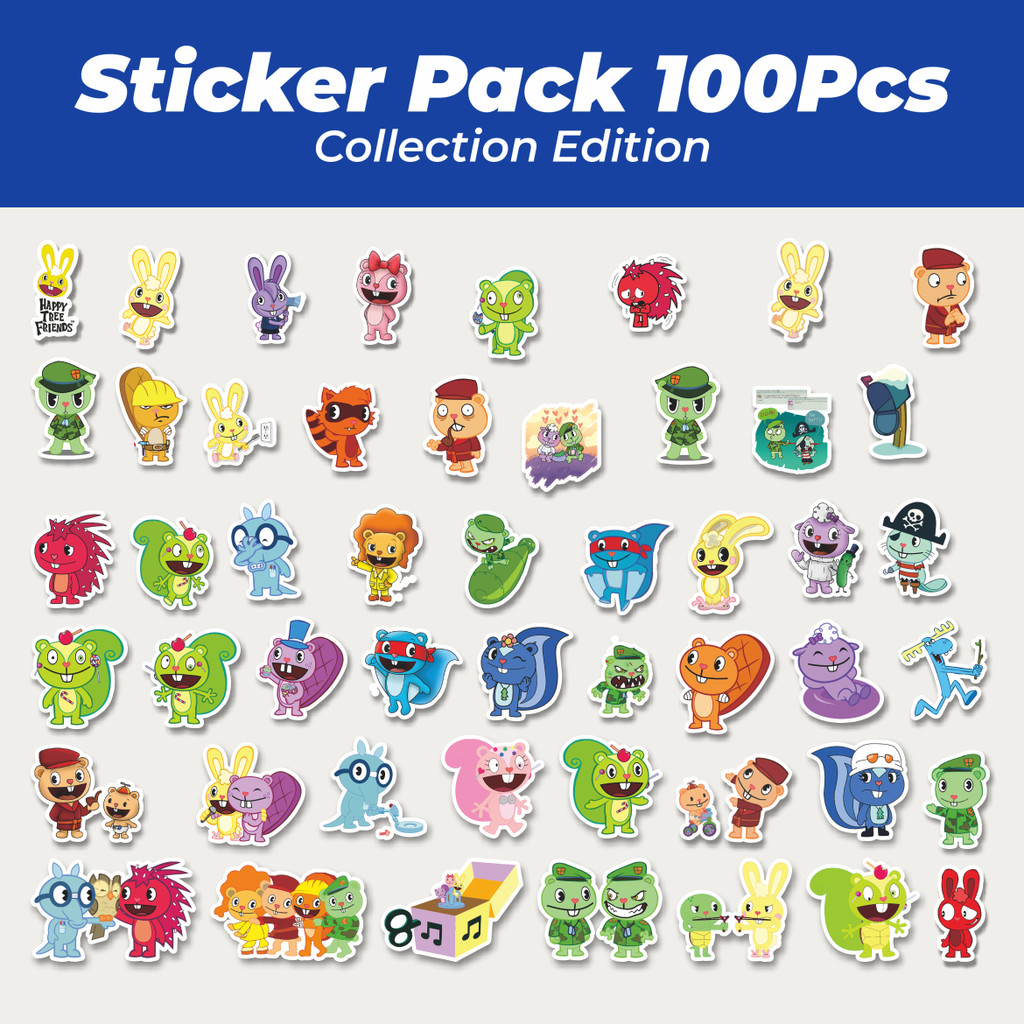 

Hot Stiker Kartun Series Happy Tree Friends Mix 2 Lucu Anti Air Stikers Berperekat Waterproof Sticker Decal Buat Motor Helm Buku Journal Koper Casing HP Laptop Botol Minum