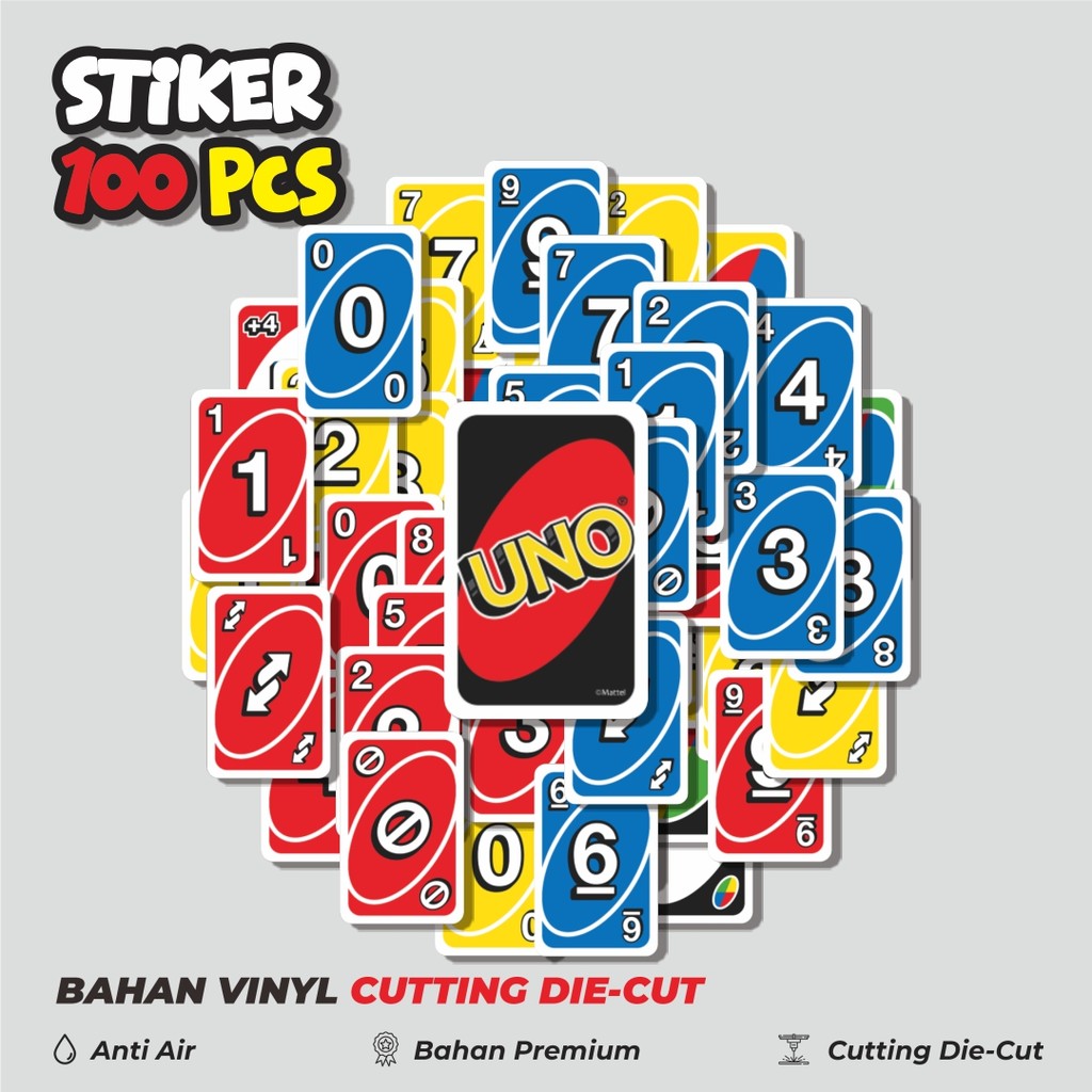 

Terbaru! 50 pcs Stiker Game Kartu UNO V2 Dekorasi Lucu Kreatif untuk Notebook, Skateboard, HP