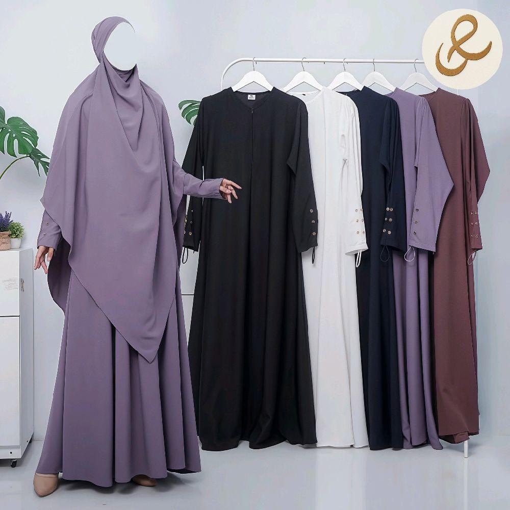 SOFNI SET GAMIS + FRENCH KHIMAR + NIQOB GAMIS SYARI DEWASA GAMIS MARBELLA SILK ANTI UV Gamis  Wanita