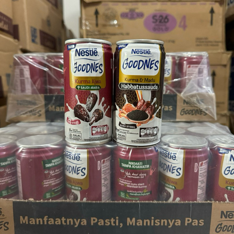 

Susu Steril 1 Karton (30 Pcs) Nestle Goodnes Kurma Azwa Dan Habbatussauda 189ml