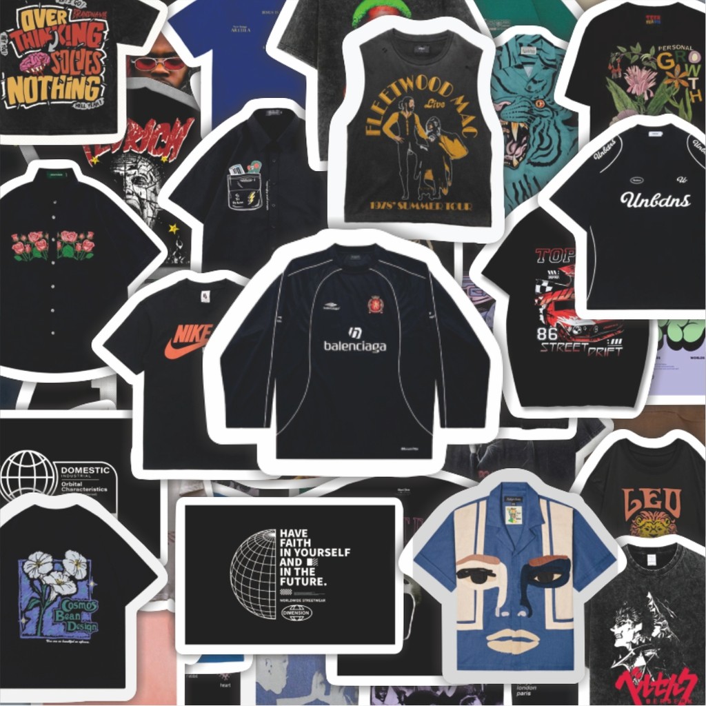 

100PCS Lucu Stiker T-Shirt V14 Stiker Aesthetic Stiker Anti Air Stikers Berperekat Waterproof sticker decal buat Motor Helm Buku Journal Koper Casing HP Laptop Botol Minum Hadiah anak