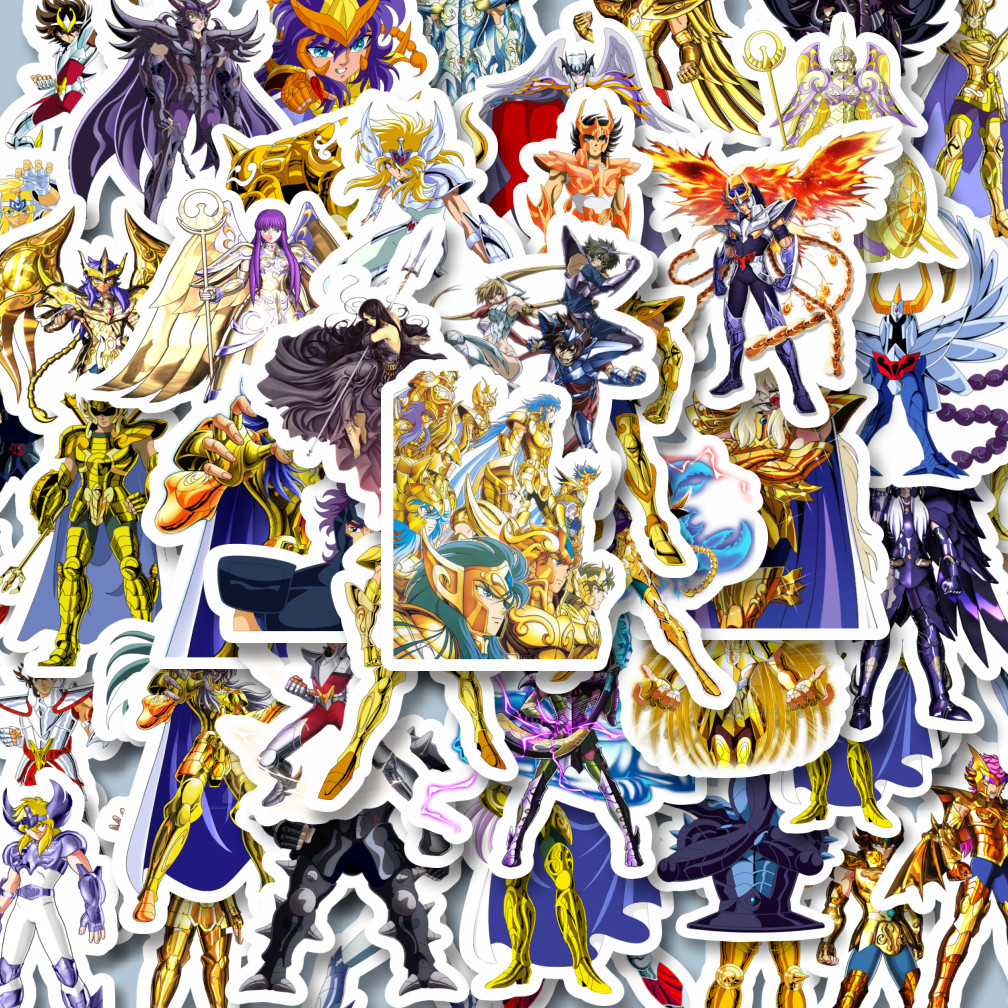 

100PCS Lucu Stiker Anime Saint Seiya Character Mix 4 Stiker Aesthetic Stiker Anti Air Stikers Berperekat Waterproof sticker decal buat Motor Helm Buku Journal Koper Casing HP Laptop Botol Minum Hadiah anak