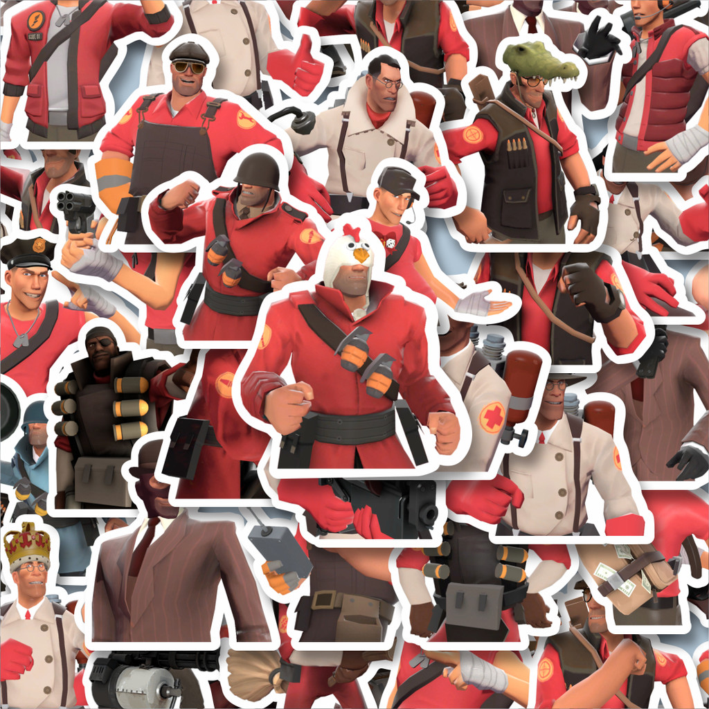 

100PCS Lucu Stiker Game Series Team Fortres Character V3 Stiker Aesthetic Stiker Anti Air Stikers Berperekat Waterproof sticker decal buat Motor Helm Buku Journal Koper Casing HP Laptop Botol Minum Hadiah anak