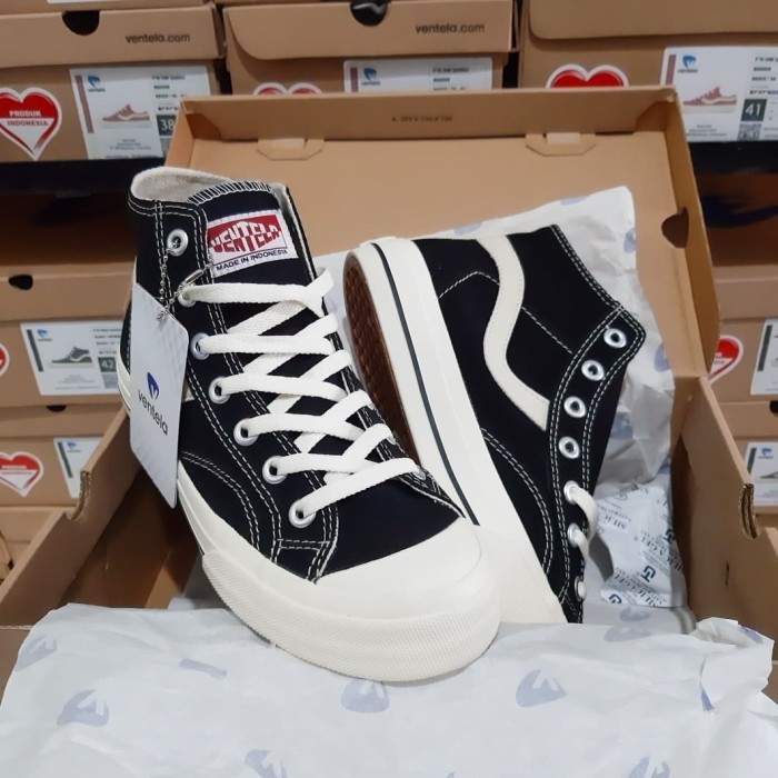 SEPATU VENTELA PUBLIC HIGH HITAM PUTIH TINGGI PREMIUM PRIA WANITA