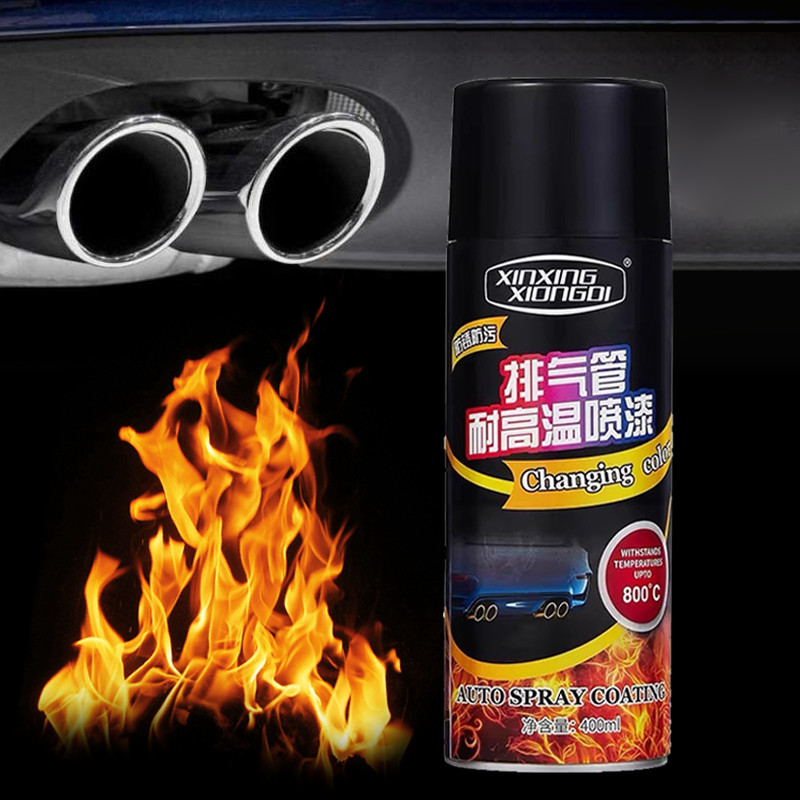 Cat Knalpot Anti Panas Hitam Doff 400ml - Hi Temp Tahan Suhu 800°C, Cocok Mobil Motor, Mesin Kompor,