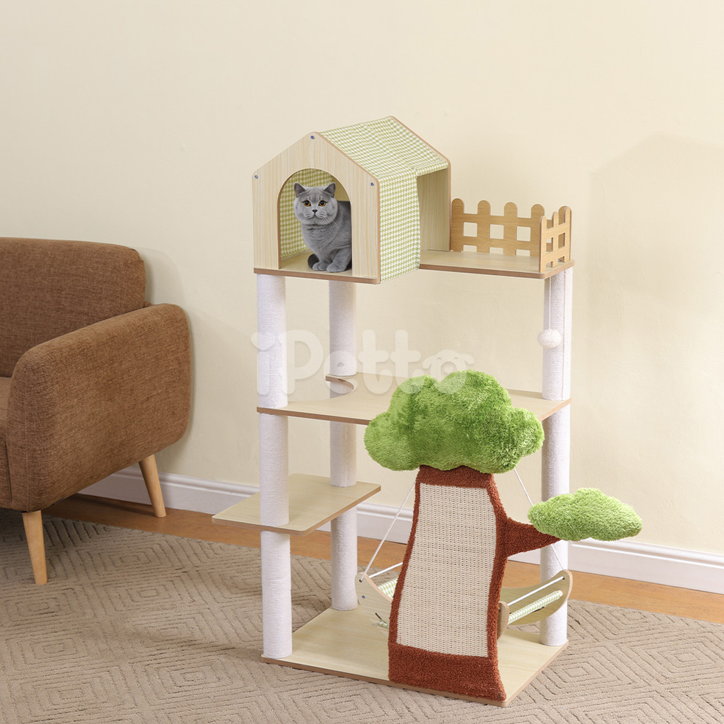 Rumah Kucing / Cat Tree / ODDISH Cat Tree House - IPETTO
