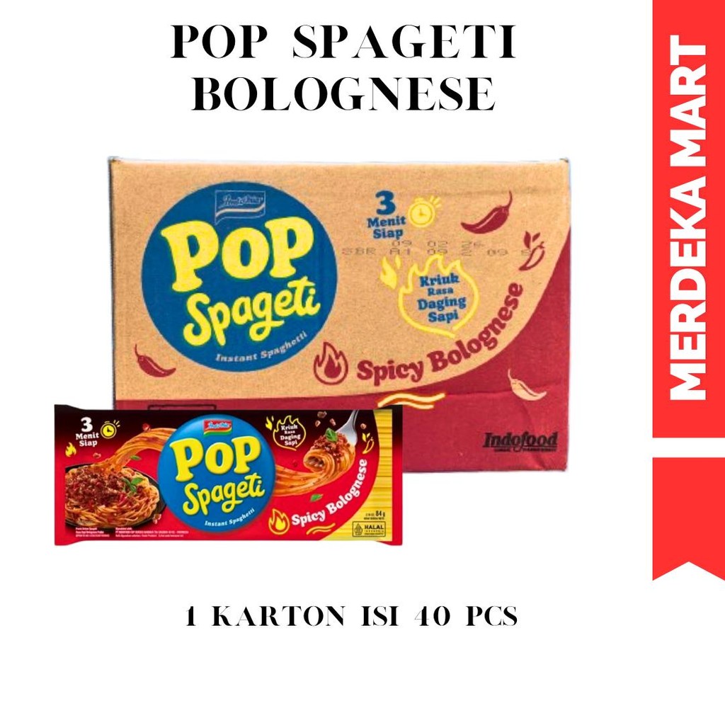 

1 KARTON - POP SPAGETI ALL VARIAN CARBONARA BOLOGNESE MIX 84 GR