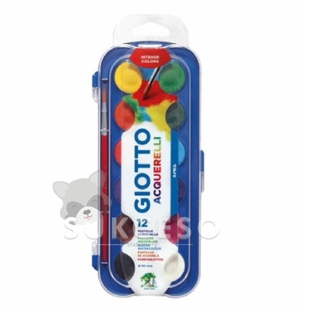

Giotto Acquerelli Mini 12 Color Water Color Cake Set 12 Watercolor Cat Air Warna