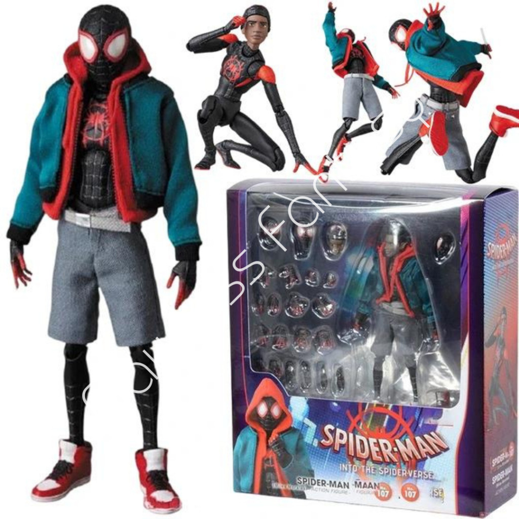 Mafex 107 Spiderman Spider Man Miles Morales Into The Spider Verse Action Figure