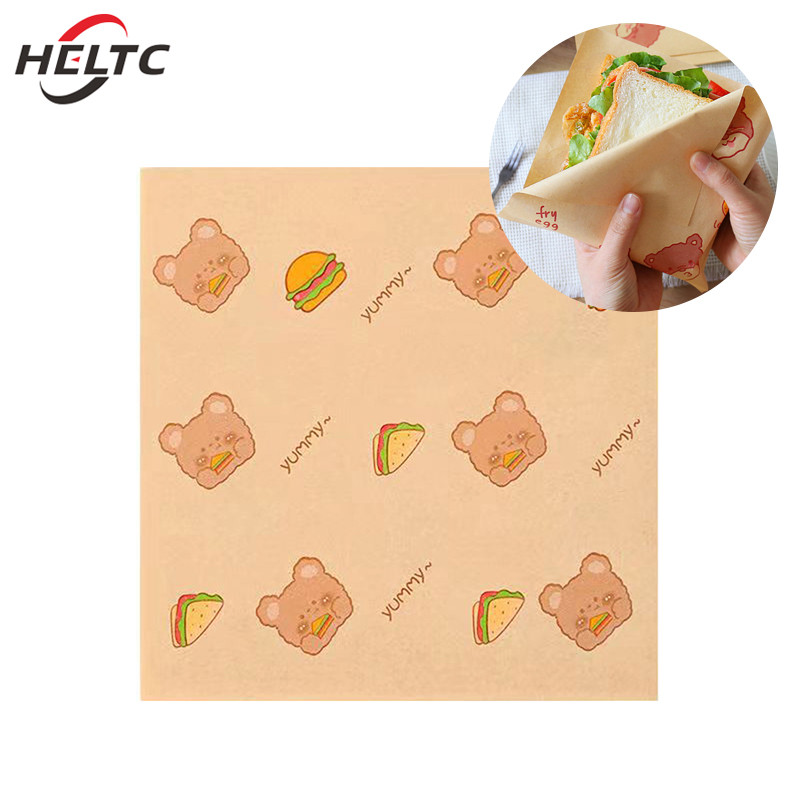 

100Pcs Sandwich Wrappers Food Wax Paper Hamburger Fries Bread Baking Oil Paper Wrapping Baking Accessories
