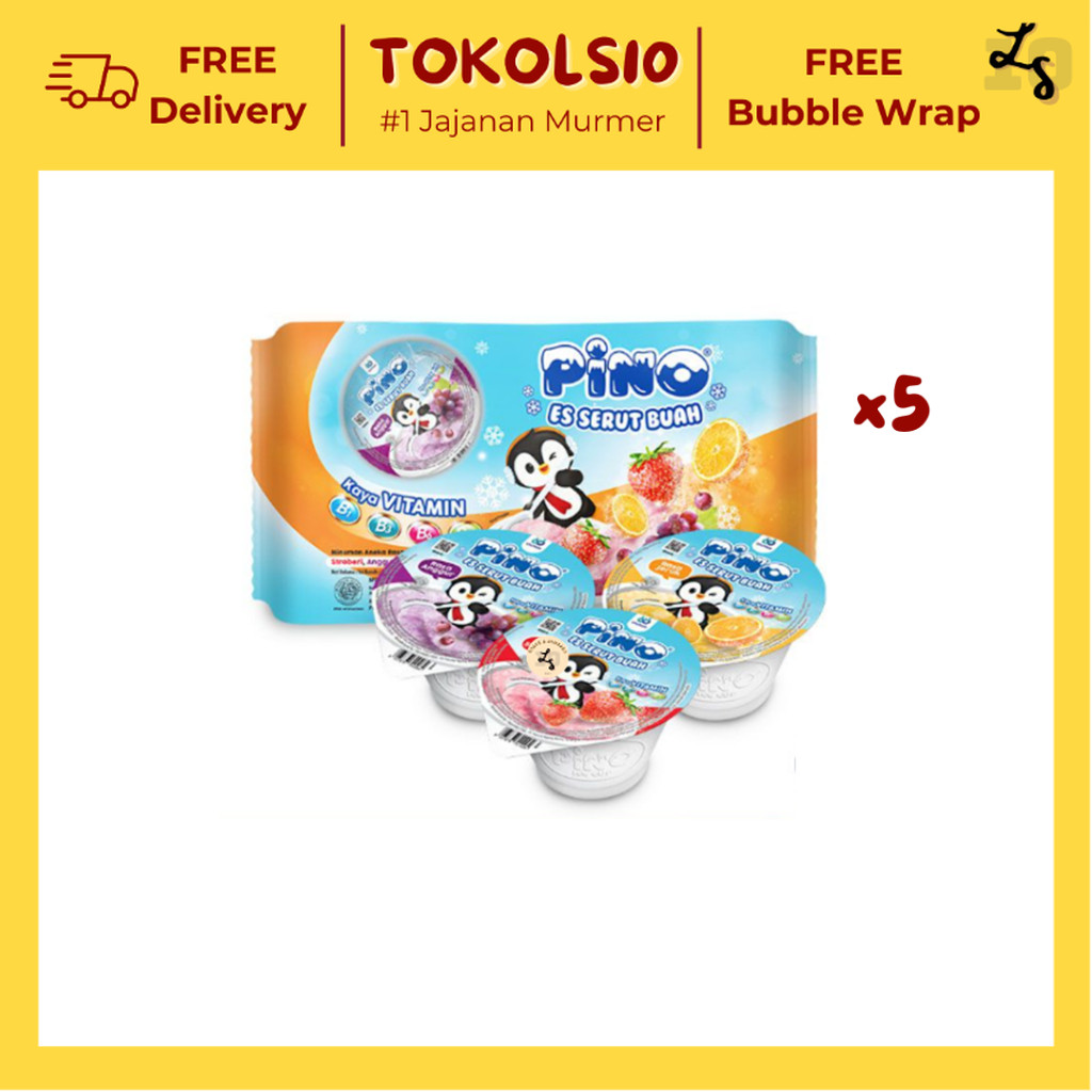

[5 PCS LEBIH HEMAT] Pino Ice Cup Assorted (Grape, Strawberry, Orange) 1 Pack Isi 4 pcs @50ml