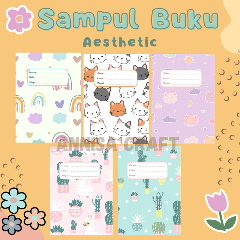

Sampul Buku Aesthetic Isi 5 Pcs, Cover Buku A5 B5